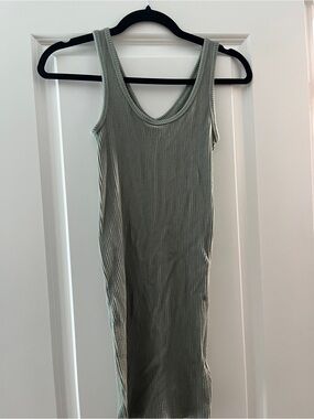 Ribbed Tank Dress - Sage Green